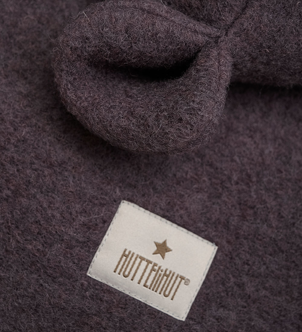 Huttelihut Balaclava - Wool - 2-layer - Raisin w. Ears