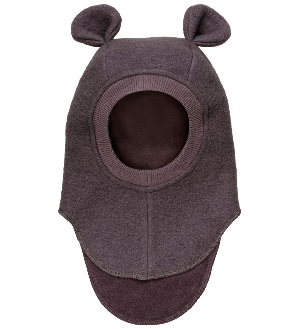 Huttelihut Balaclava - Wool - 2-layer - Raisin w. Ears