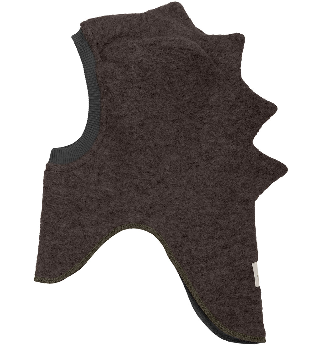 Huttelihut Balaclava - Wool - 2-layer - Dark Brown Melange