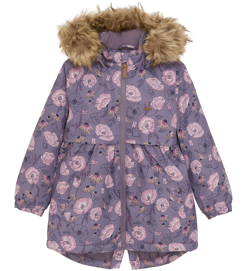 Minymo Winterjacke - Orchid Haze m. Blumen