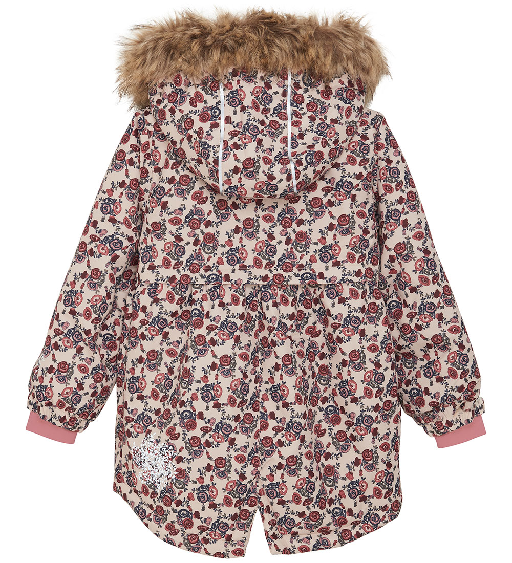 Minymo Winterjacke - Rauchgrau m. Blumen