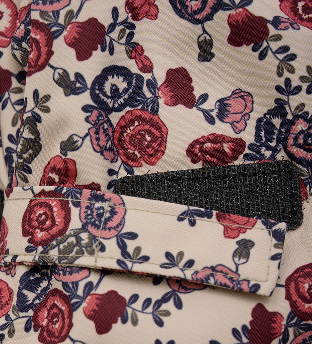 Minymo Outdoor Footies - Smoke Gray w. Flowers