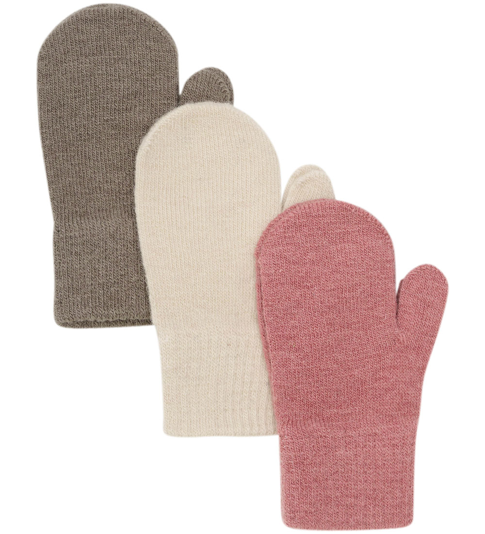 Minymo Mittens - Wool - 3-Pack - Dusty Rose