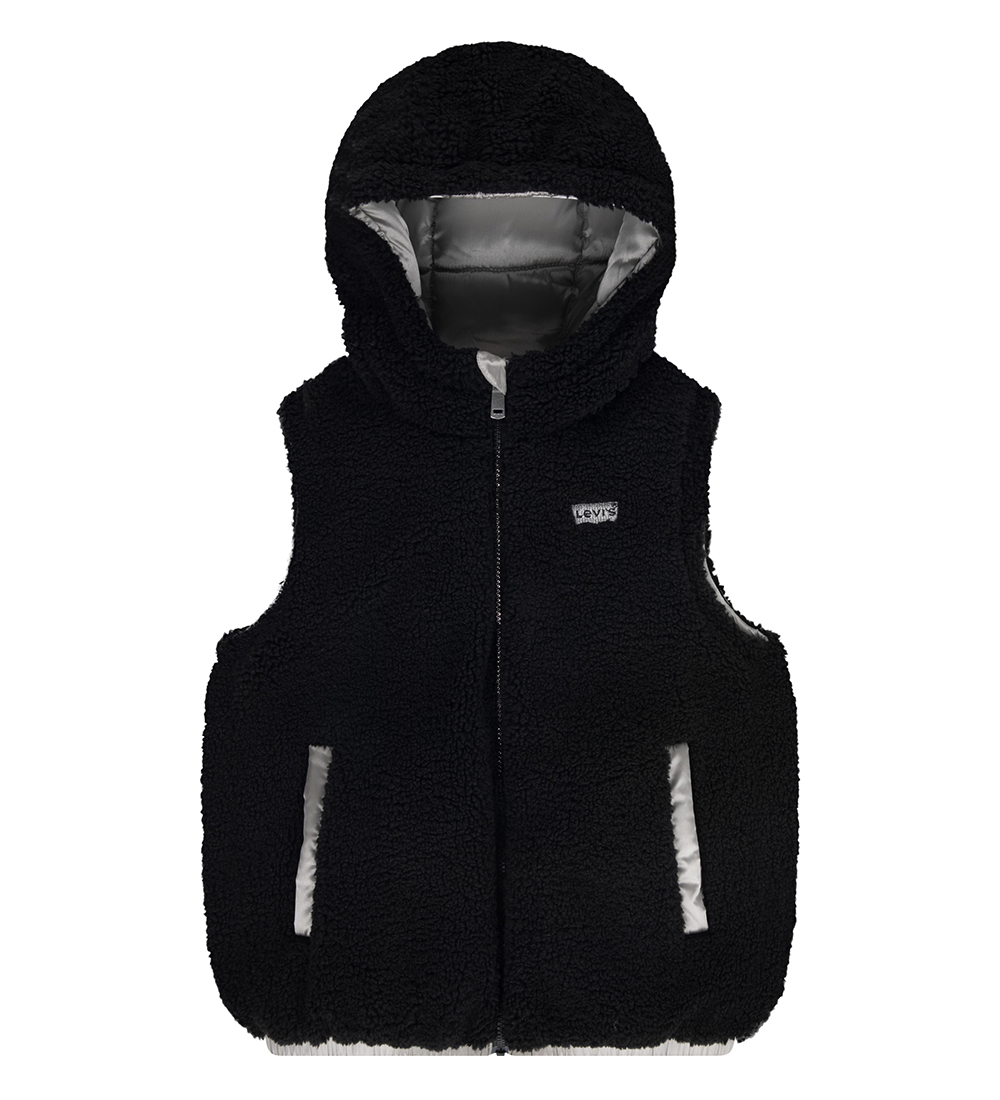 Levis Padded Gilet w. Fleece - Reversible - Silver/Black