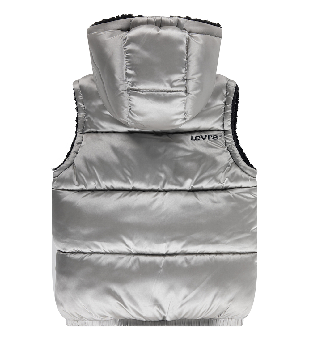 Levis Padded Gilet w. Fleece - Reversible - Silver/Black