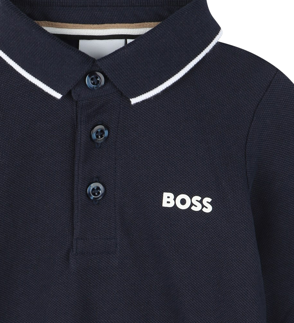 BOSS Polo shirt - Navy w. White