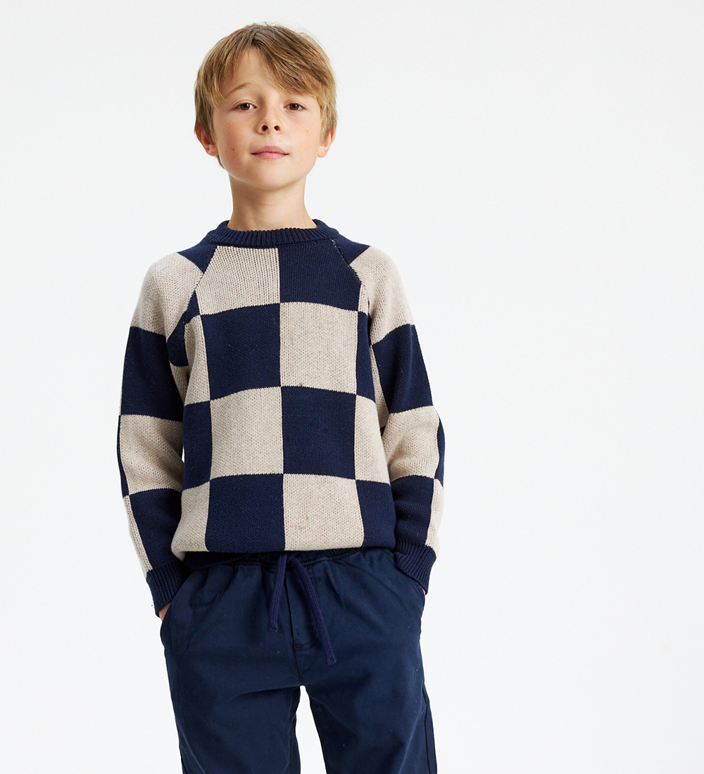 The New Blouse - Knitted - TNLorry Jacquard - Navy Blazer Check