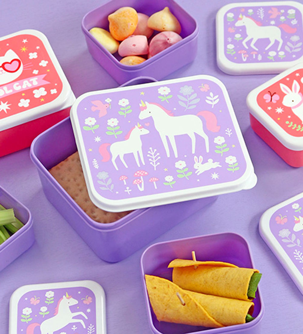A Little Lovely Company Lunchbox Set - 4 pcs - Unicorn