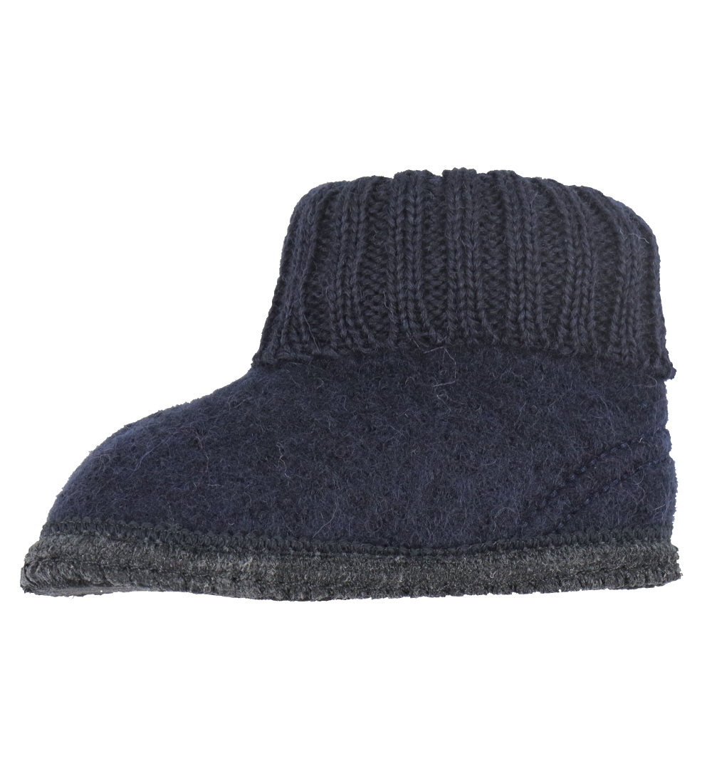 Huttelihut Slippers - Wool - Dark Navy