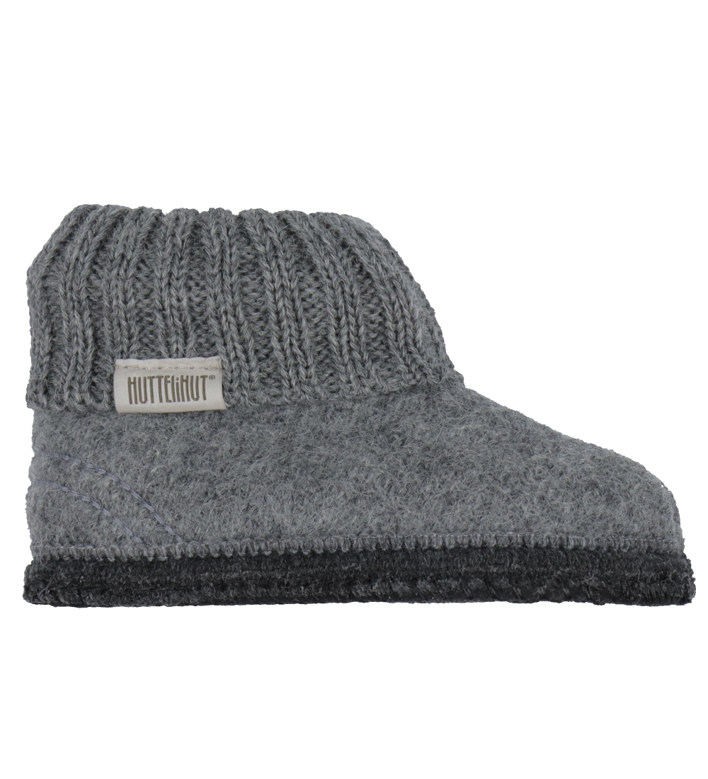 Huttelihut Slippers - Wool - Grey Melange