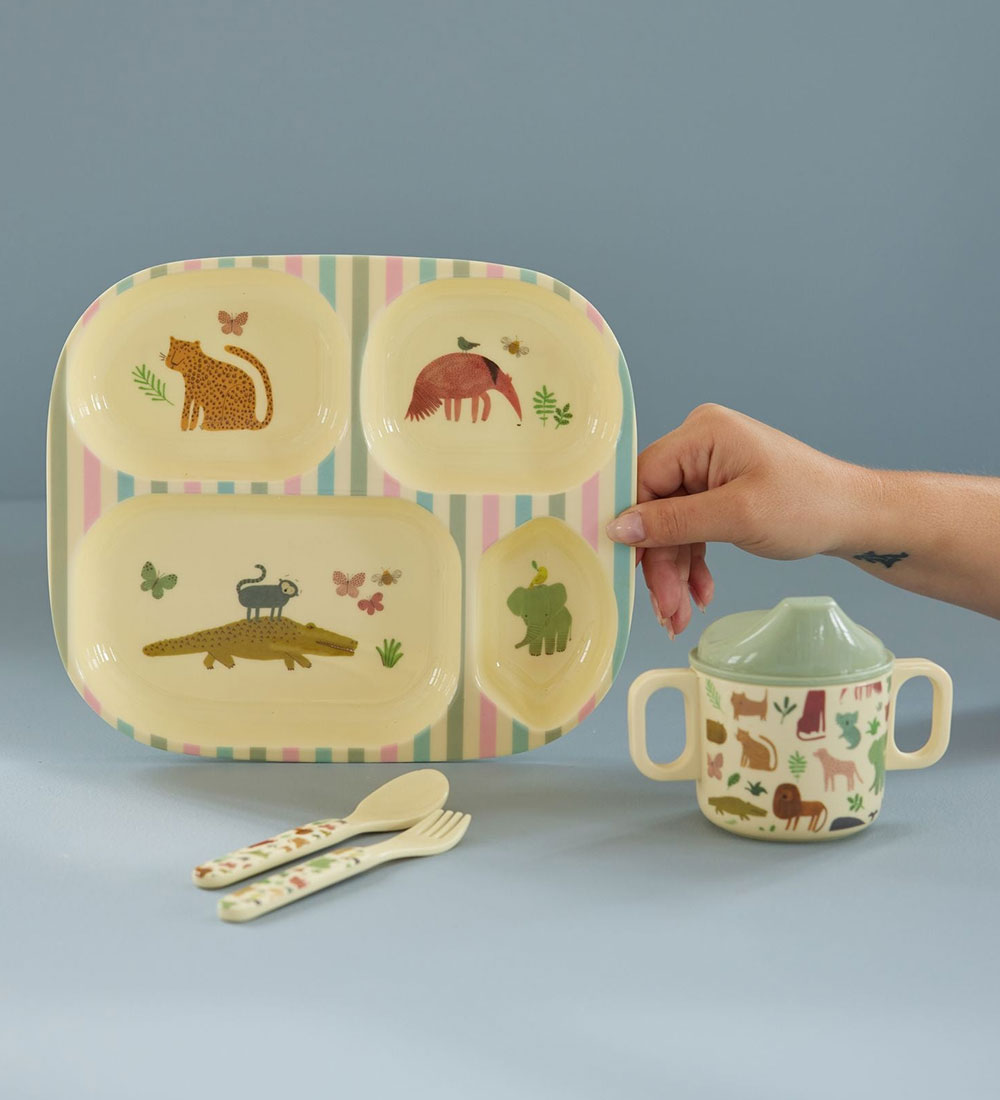 Rice Geschirr-Set - Melamin - 4 st. - Sweet Jungle Print