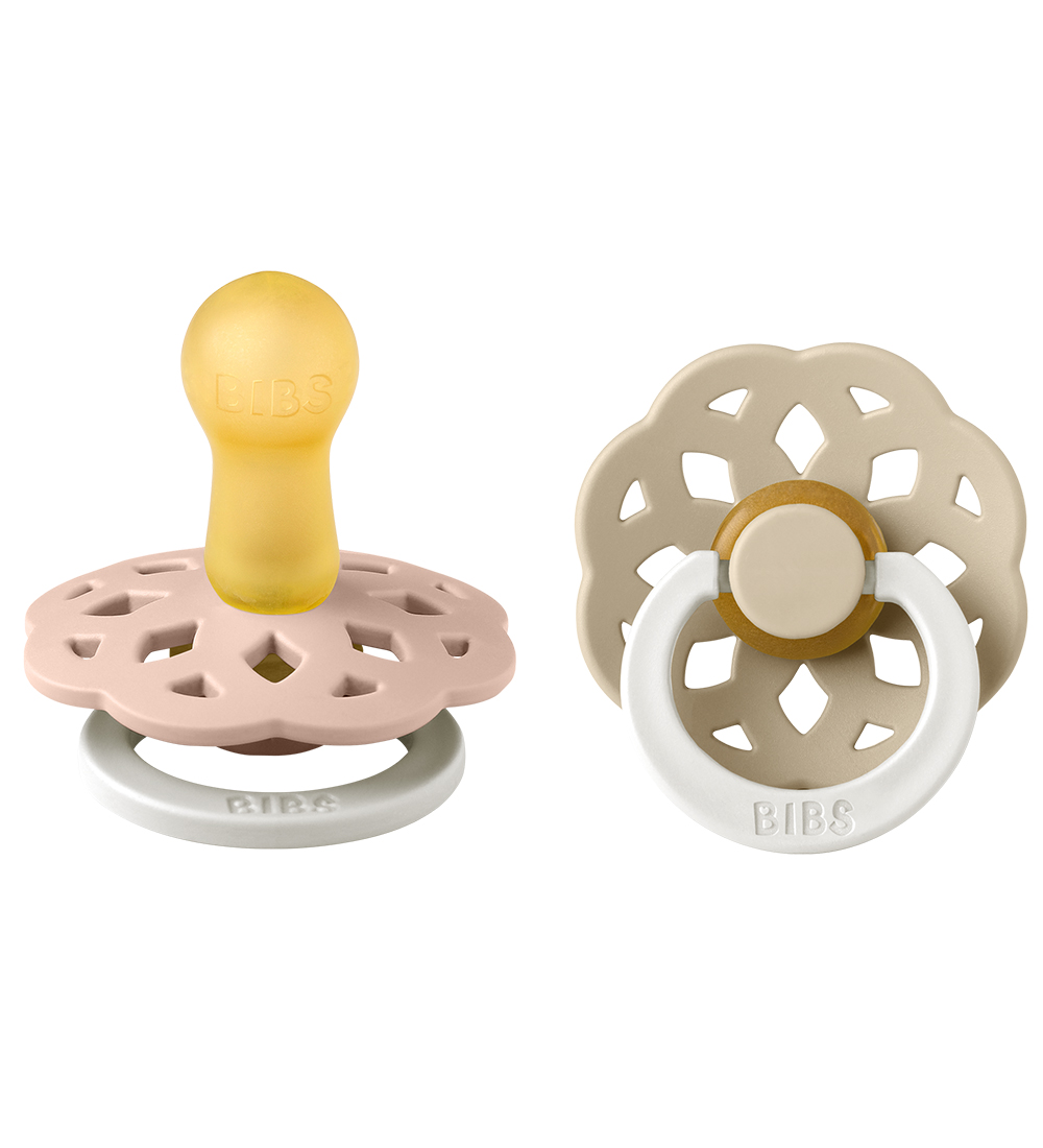 BIBS Bohemian Glowing Pacifiers - Size 2 - 2-Pack - Round - Blus
