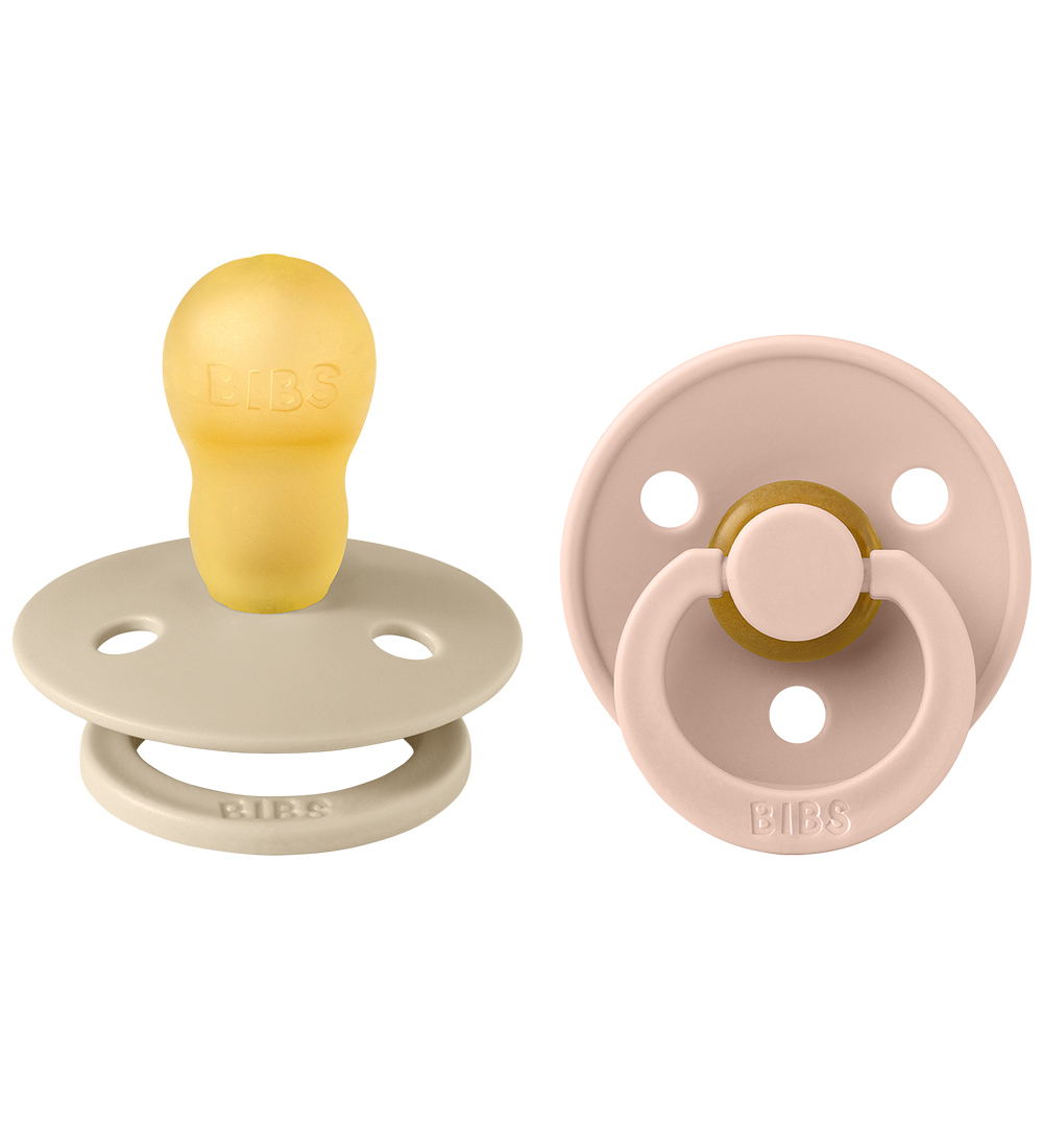 BIBS Colour Pacifiers - 2-Pack - Size 3 - Round - Vanilla/Blush