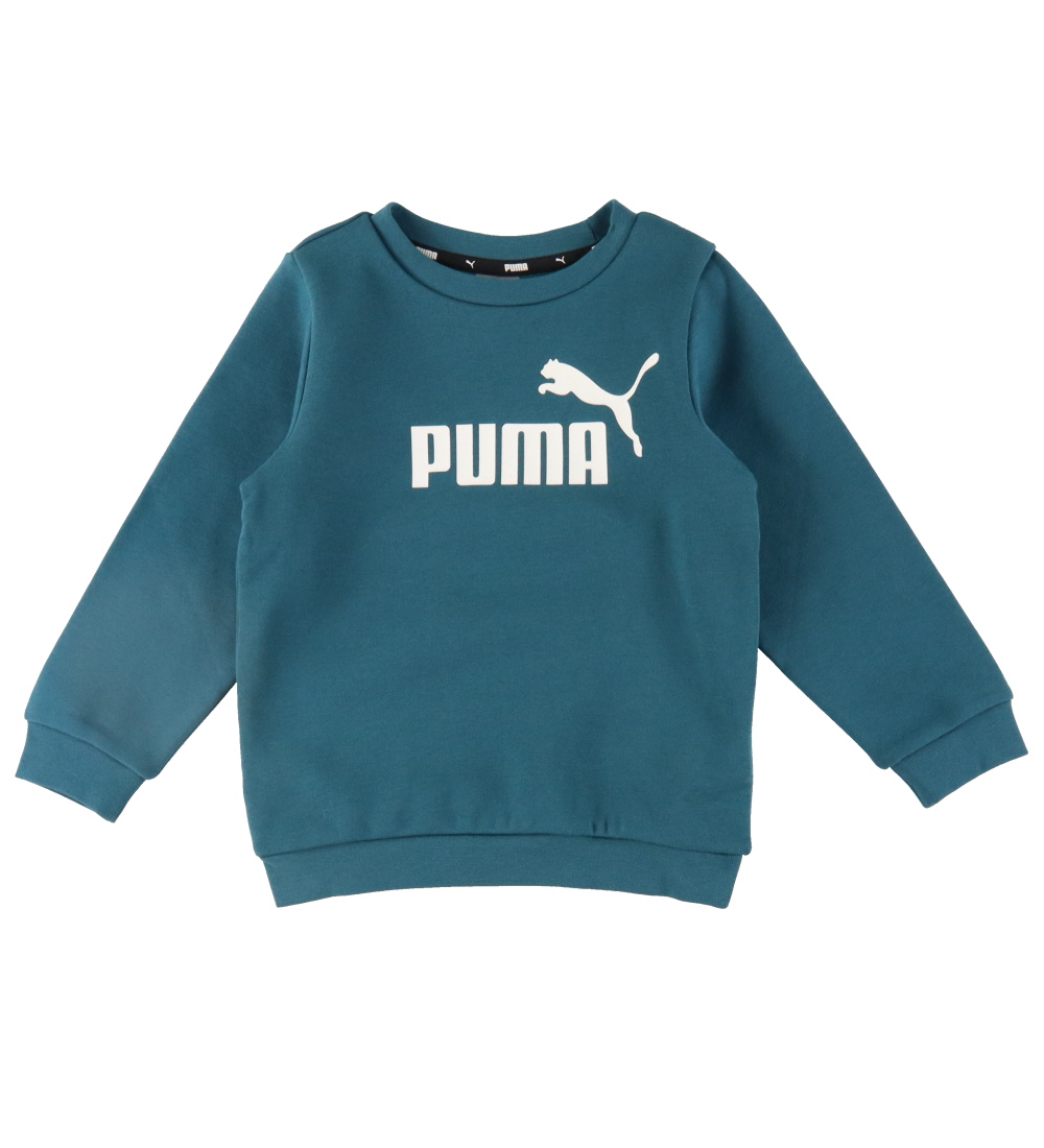Puma Tracksuit - Minicats ESS Crew Jogger - Cold Green