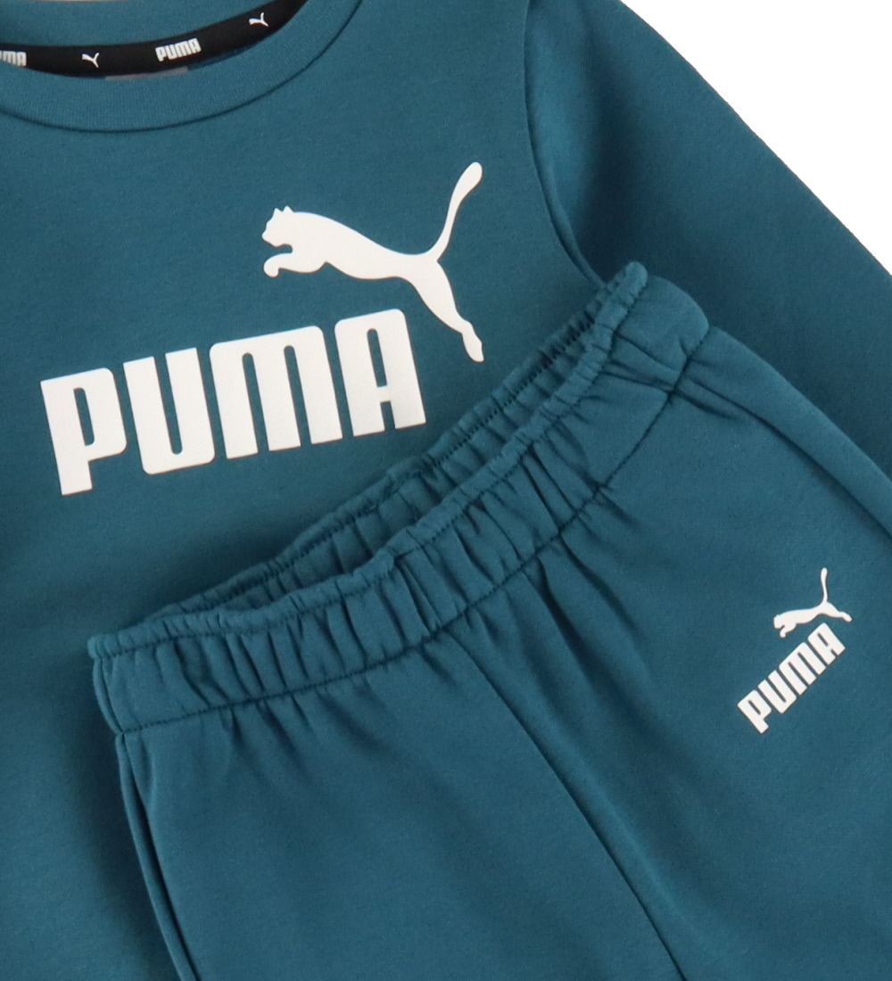 Puma Tracksuit - Minicats ESS Crew Jogger - Cold Green