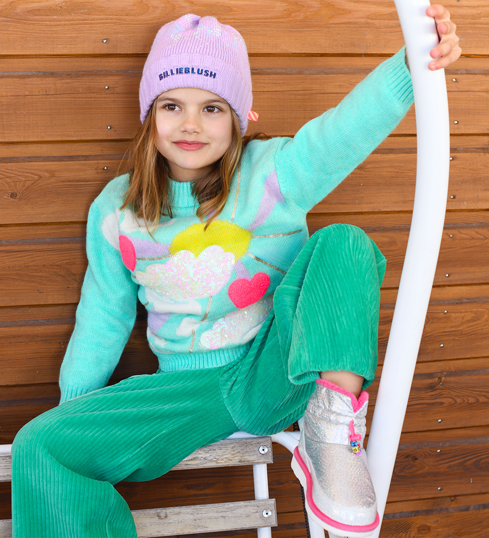 Billieblush Bluse - Strick - Minzgrün m. Motiv