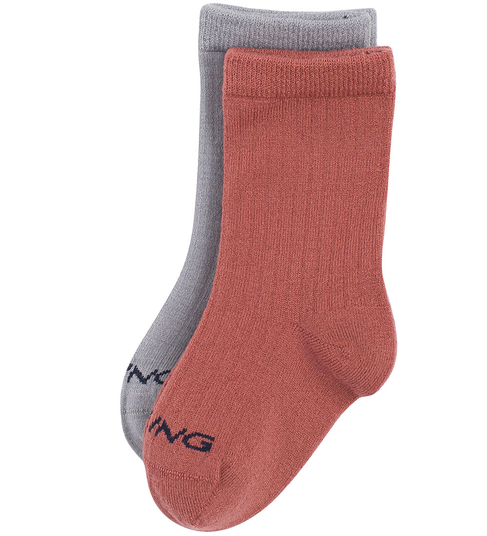 Viking Socken - 2er-Pack - Wolle - Pink/Grau