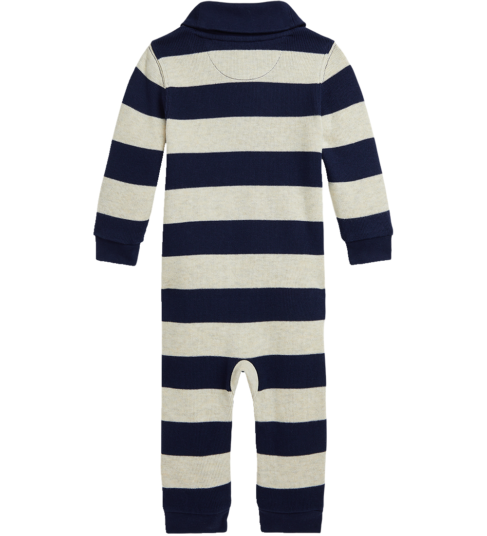Polo Ralph Lauren Onesie - Stickad - Marinblå/Beigerandig