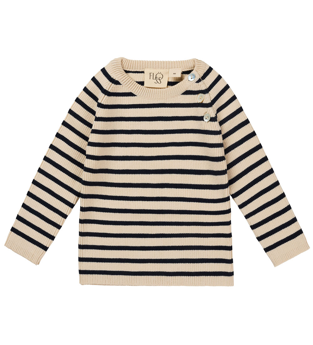 Flöss Blouse - Knitted - Fly - Dark Navy/Cloud