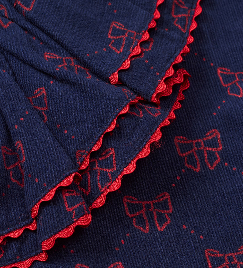 Flöss Jurk - Luna - Navy/Ruby Bogen