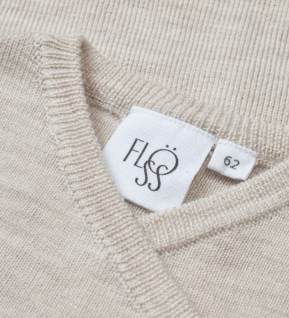 Flöss Wrap Bodysuit L/æ - Wool - Knitted - Kaya - Oat Melange