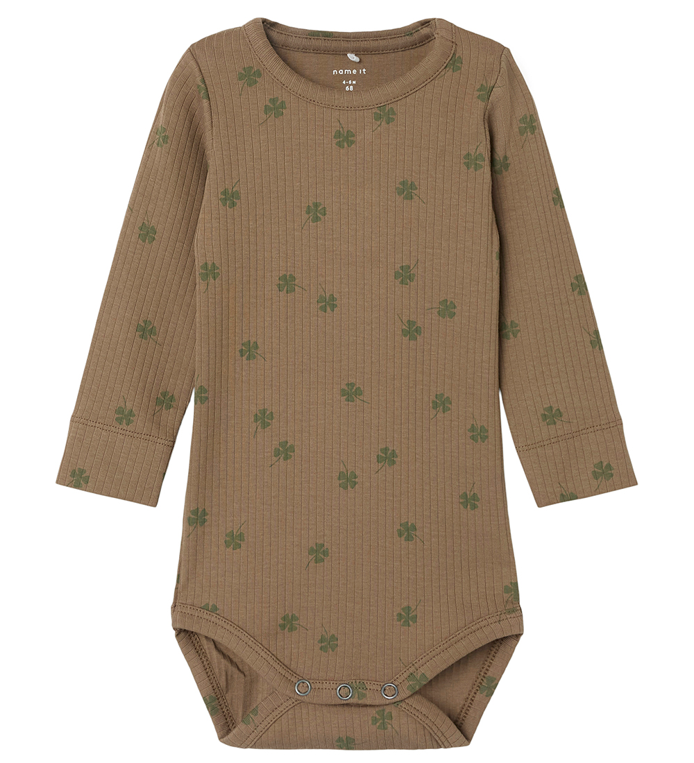 Name It Bodysuit L/æ - Rib - NbmNoellus - Walnut