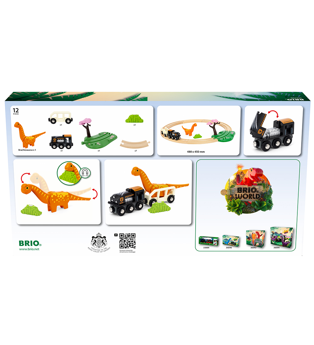 BRIO World Railway - Cirkelsæt Dinosaur - 12 Parts - 36098