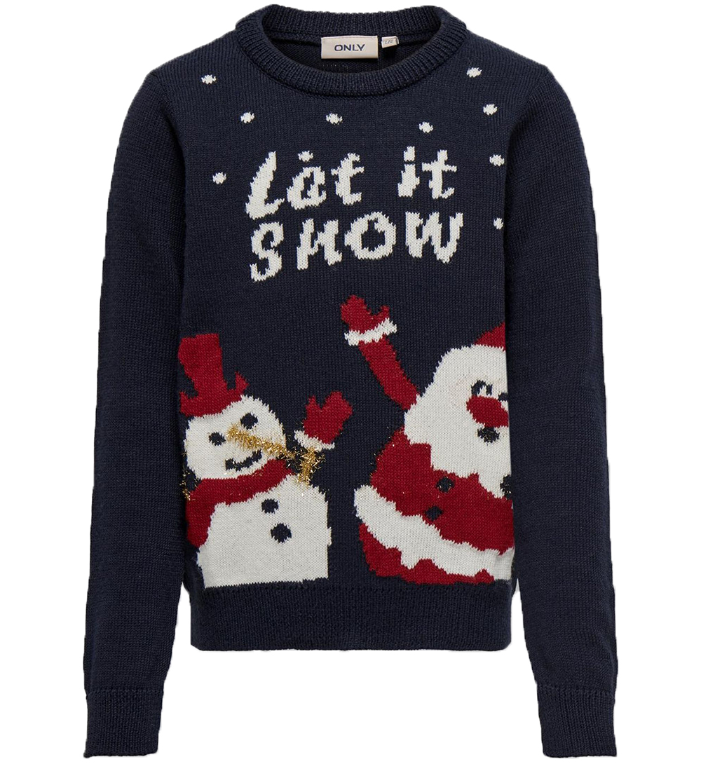 Kids Only Blouse - Knitted - KogXmas Happy - Night Sky/Chili pep