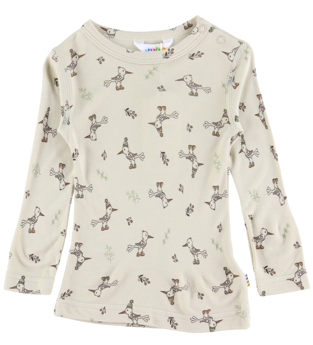 Joha Blouse - Bamboe - Beige m. Vogels