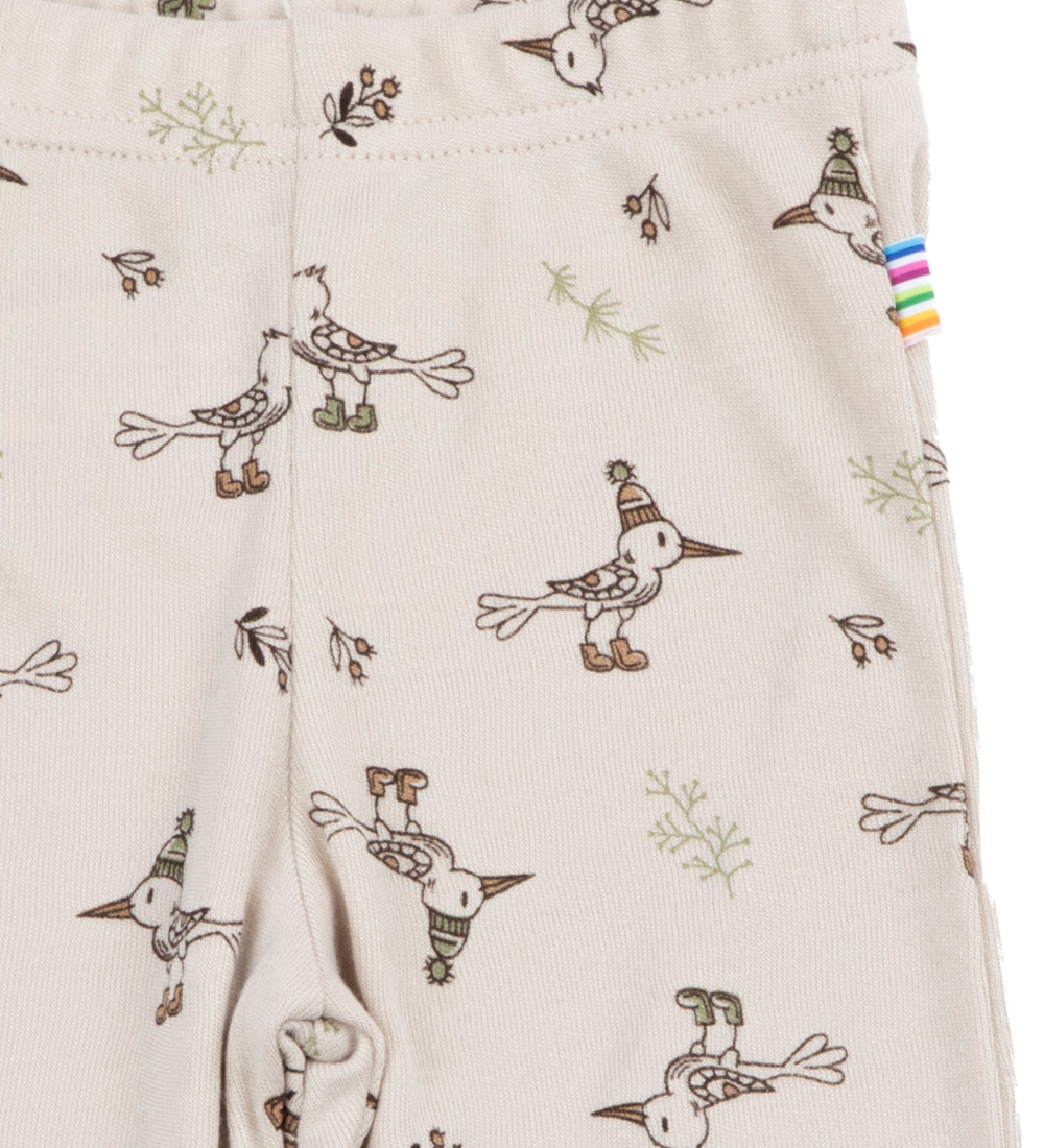 Joha Leggings - Bambus - Drapplitað M. Fuglar