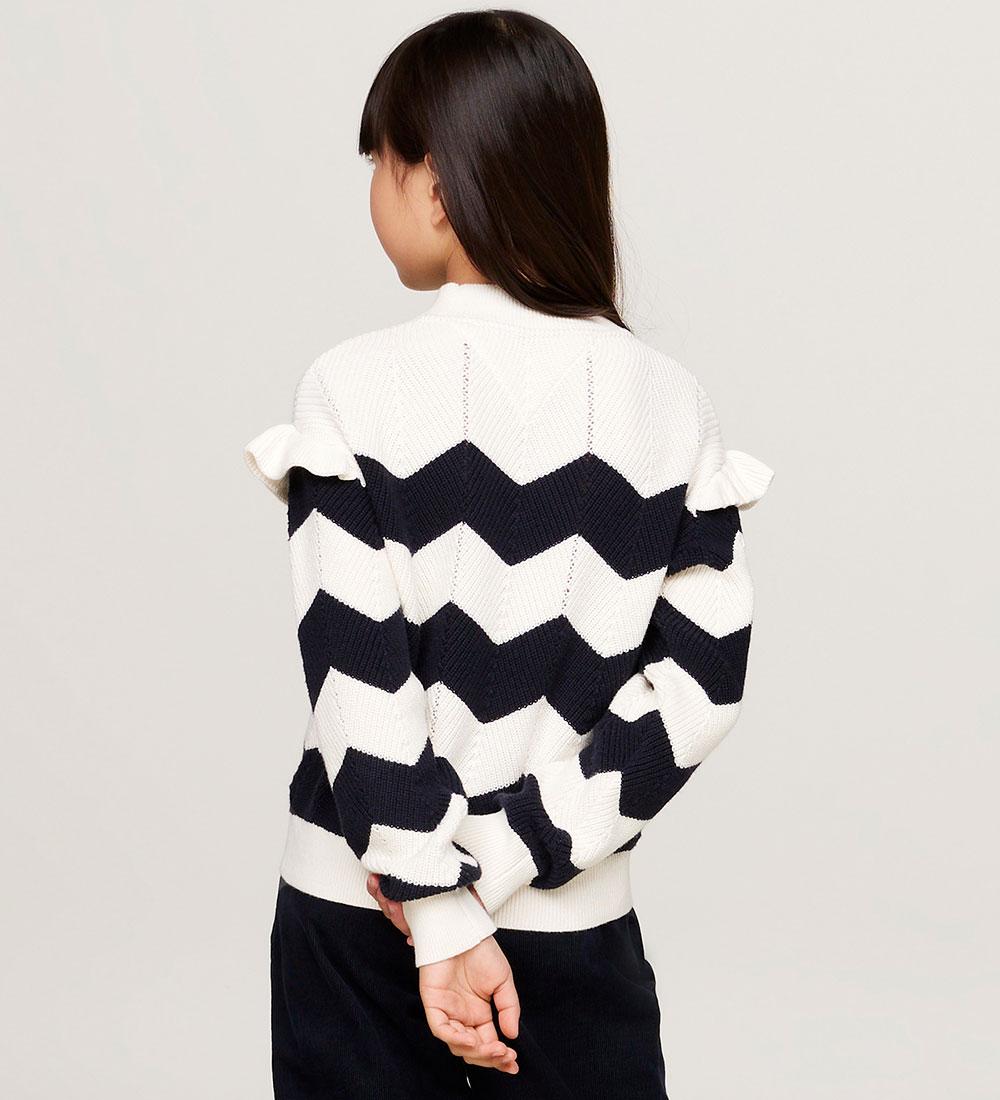 Tommy Hilfiger Blouse - Knitted - Wavy Stripe - Ivory Petal Stri