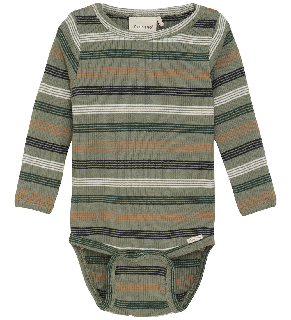 Minymo Bodysuit L/æ - Rib - Sea Spray