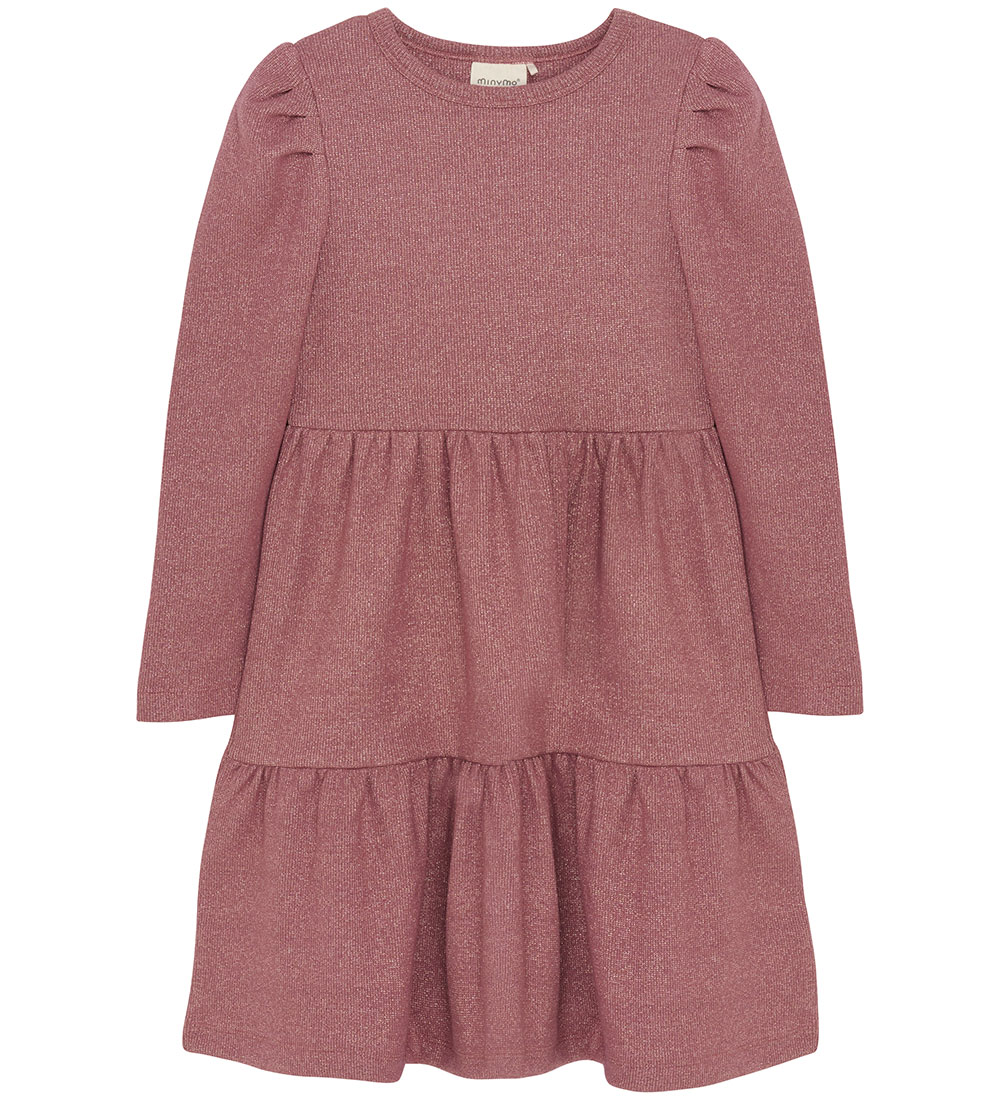Minymo Kleid - Rib - Glitter - Deko Rose