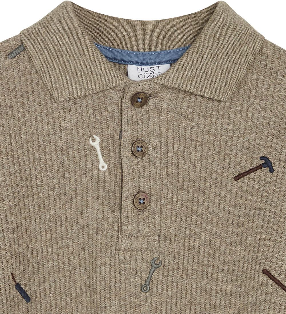 Hust and Claire Polo shirt - Rib - Stevie - Beaver w. Tool