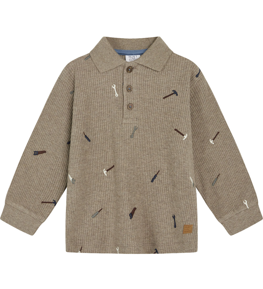 Hust and Claire Polo shirt - Rib - Stevie - Beaver w. Tool