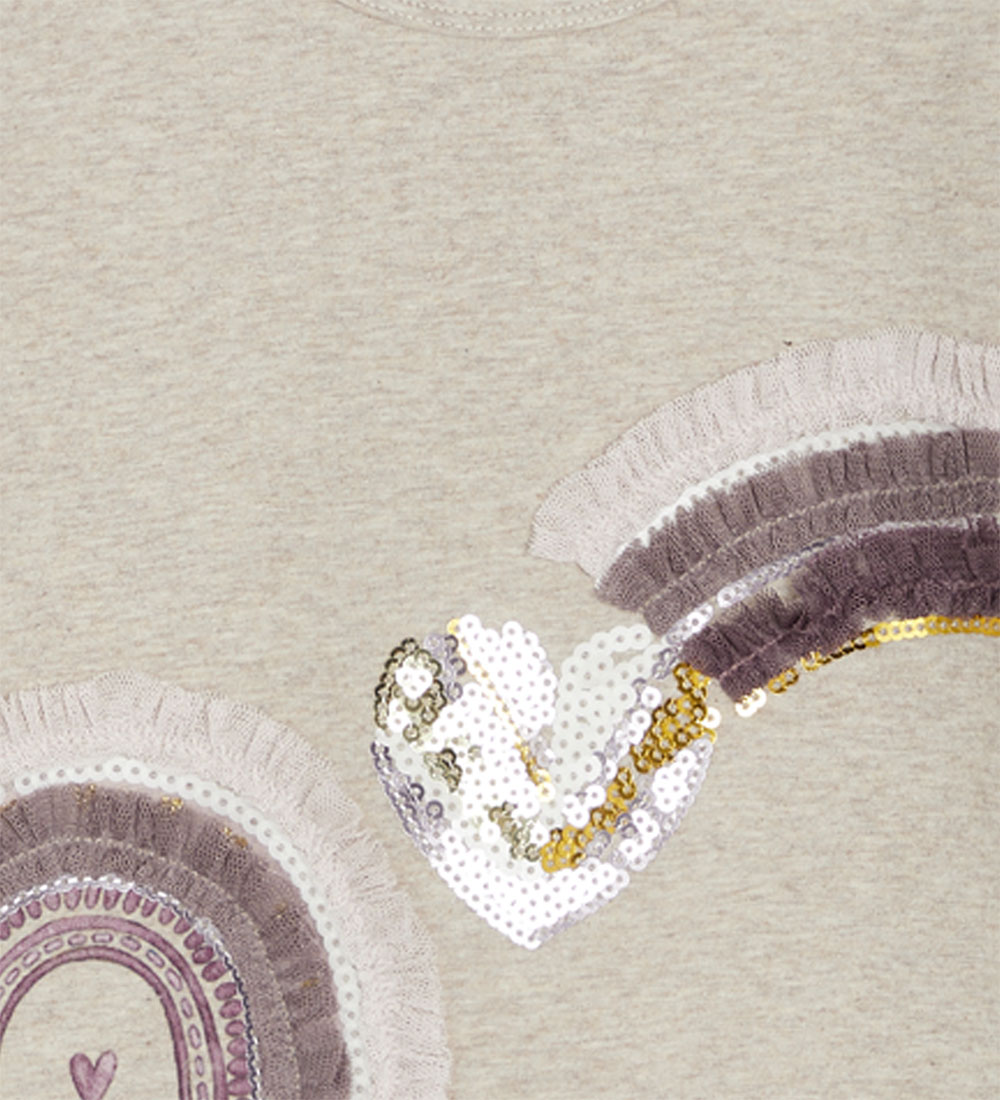 Blouse Hust and Claire - Alma - Beige Melange av. Pailletes