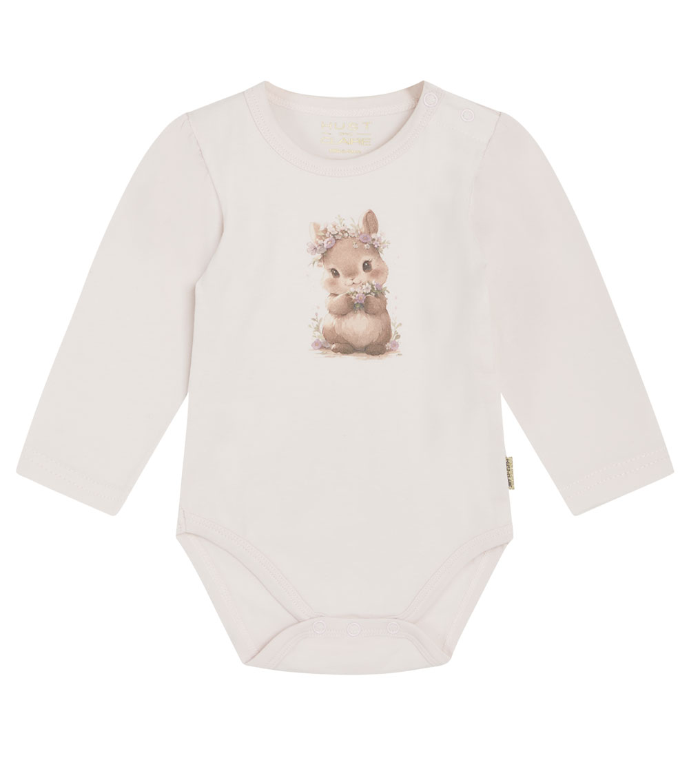 Hust and Claire Bodysuit L/æ - Britt - Wheat Melange w. Rabbit