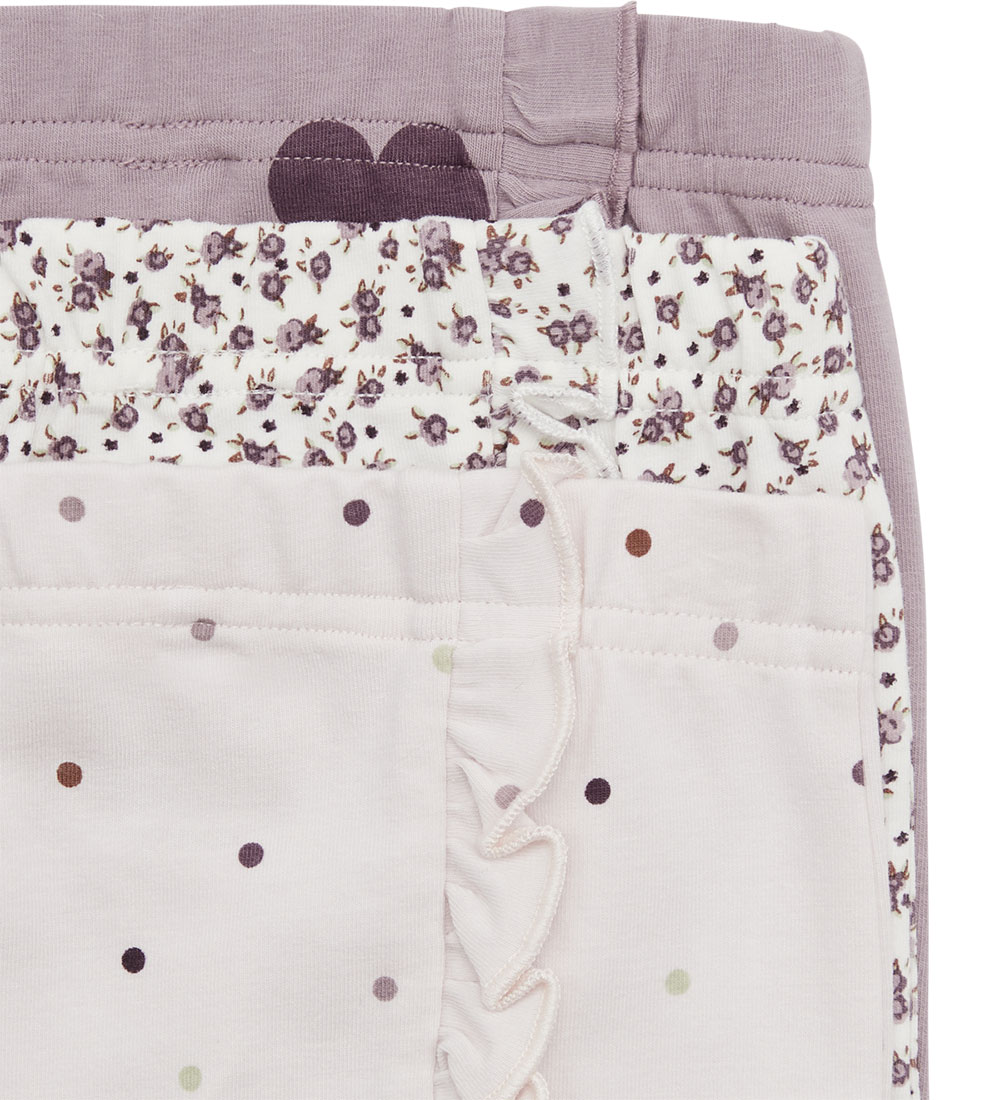 Hust and Claire Leggings - 3-Pack - Liva - Purple Dove w. Ruffle