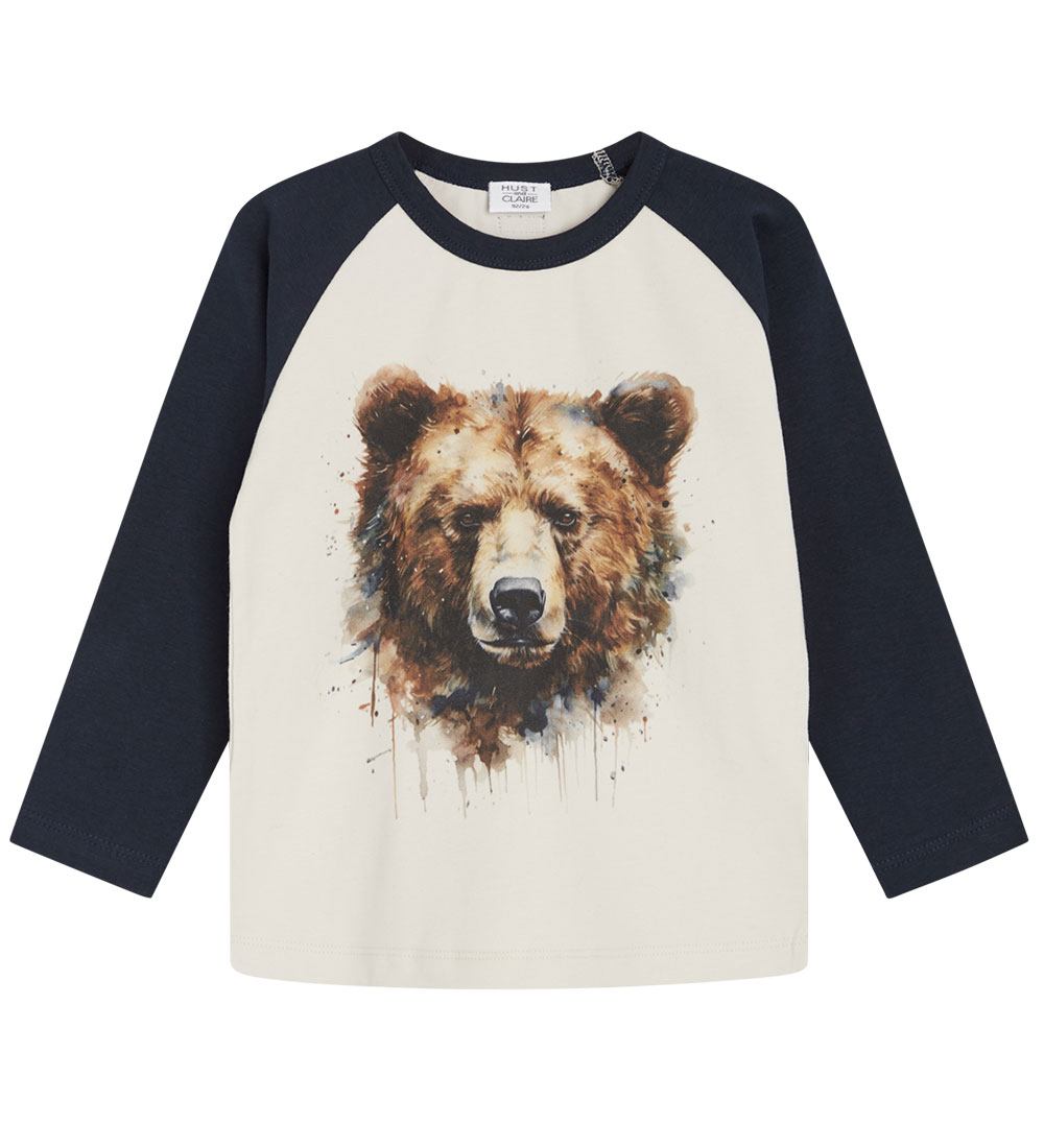 Hust and Claire Bluse - Anton - Navy m. Bär