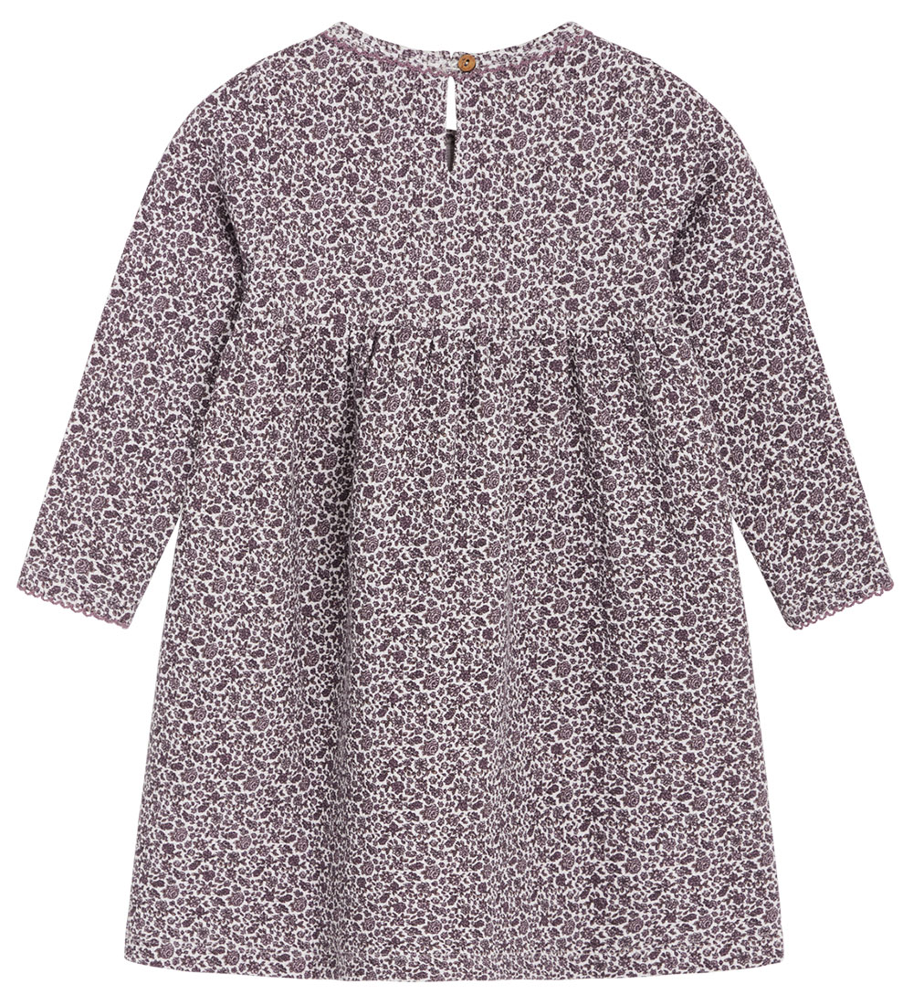 Hust and Claire Kleid - Waffel - Dilay - Graues Flieder m. Blume