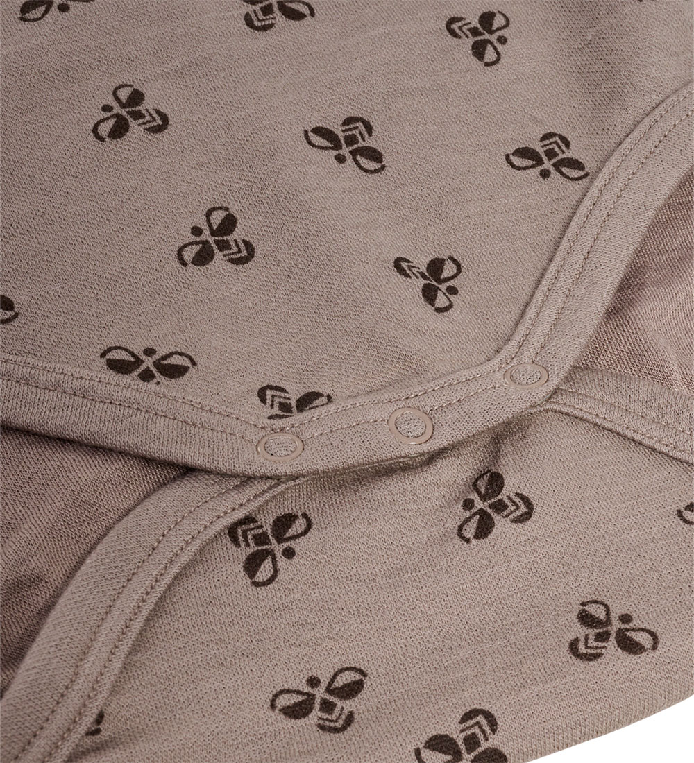 Hummel Bodysuit L/æ - HmlBambo - Fungi/Major Brown