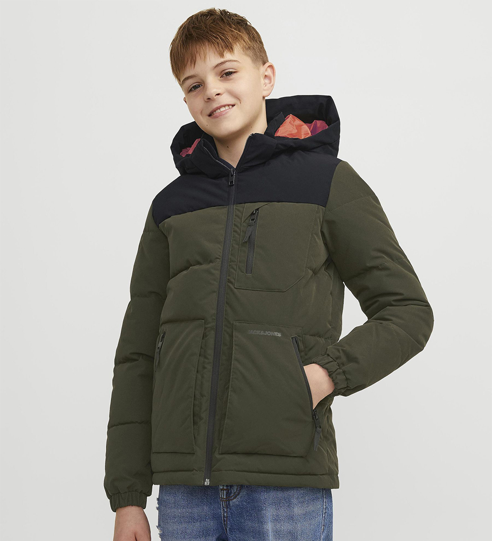 Jack & Jones Puffer Jacket - JJEOtto - Raisin/Black Blocking/Bla
