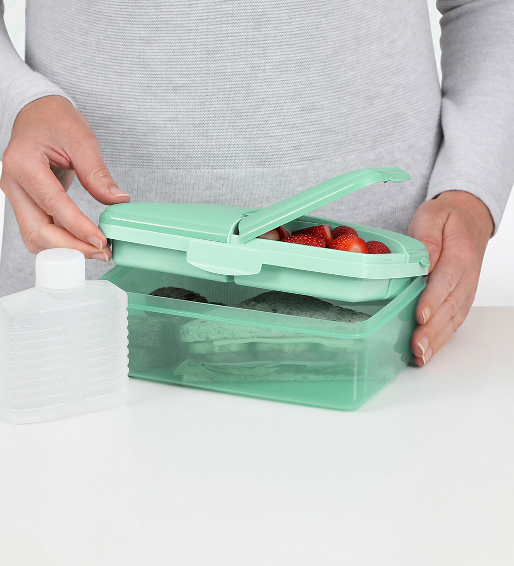 Sistema Lunchbox - Slimline Quaddle - 1.5 L - Apple Mint Green