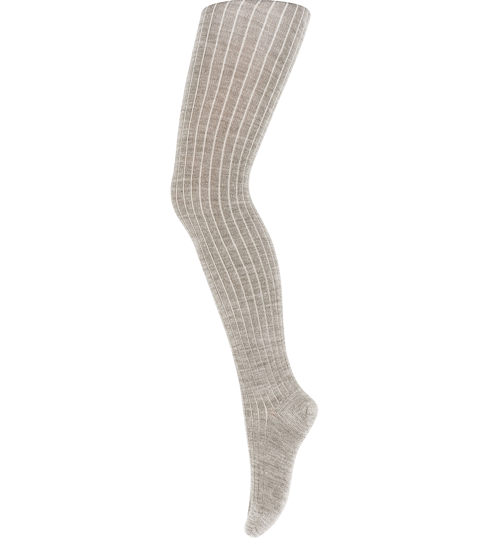 MP Tights - Bamboo/Wool - Rib - Lenox - Beige Melange