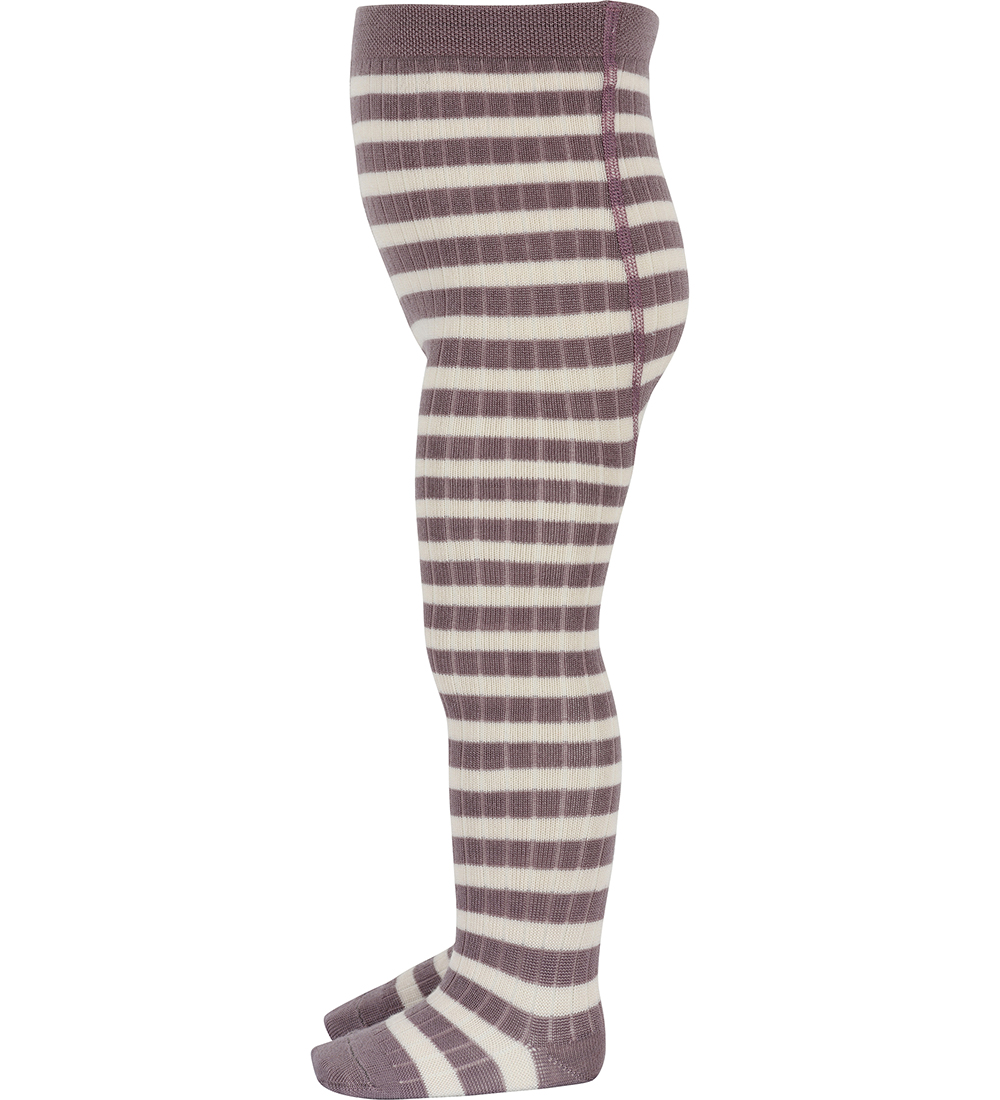 MP Tights - Wool - Rib - Elis - Dark Purple Dove