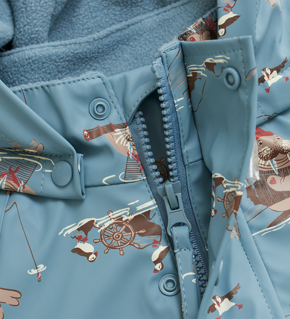CeLaVi Rainsuit w. Fleece - Smoke Blue