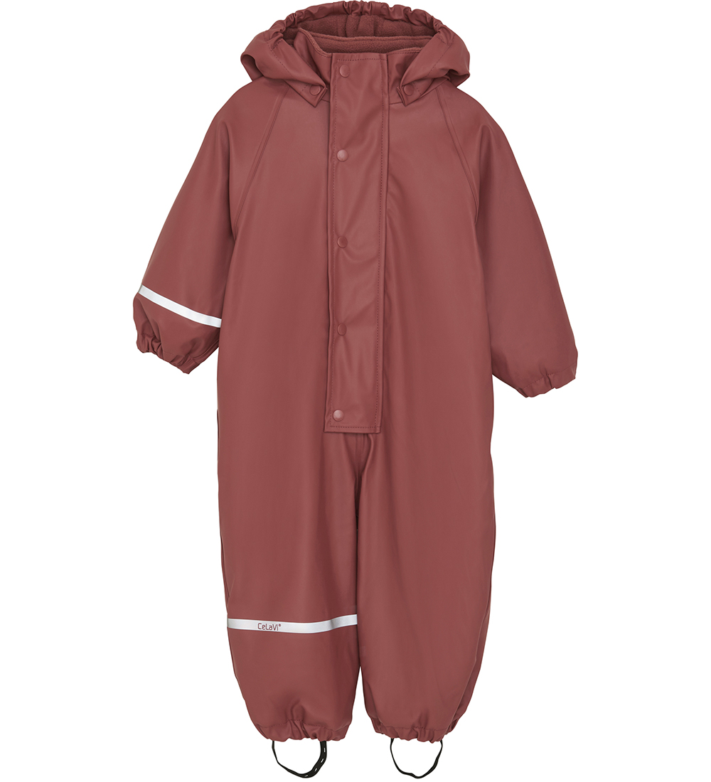 CeLaVi Rainsuit w. Fleece - Apple Butter