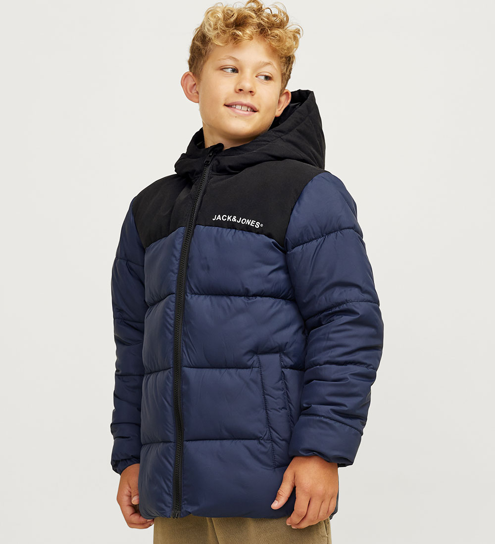 Jack & Jones Puffer Jacket - JJMoon - Navy Blazer/Blocking