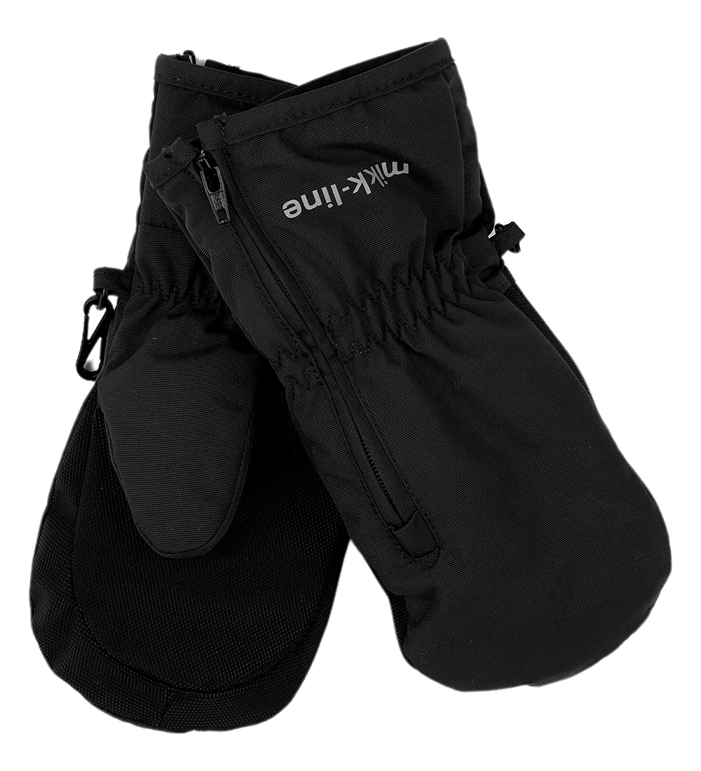 Mikk-Line Mittens w. Zipper - Noos - Black