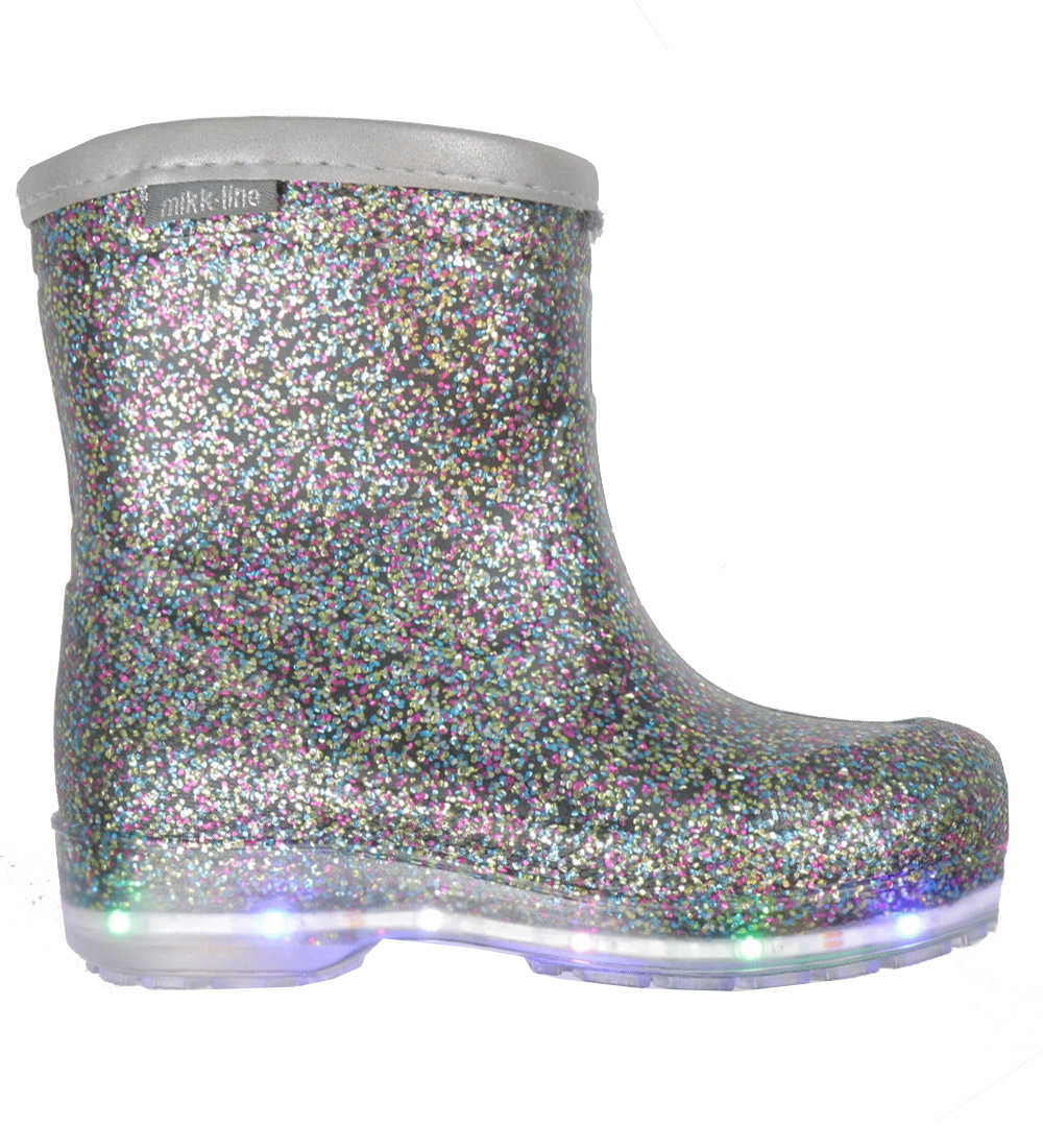 Mikk-Line Thermo Boots w. Light - Multicolour w. Glitter